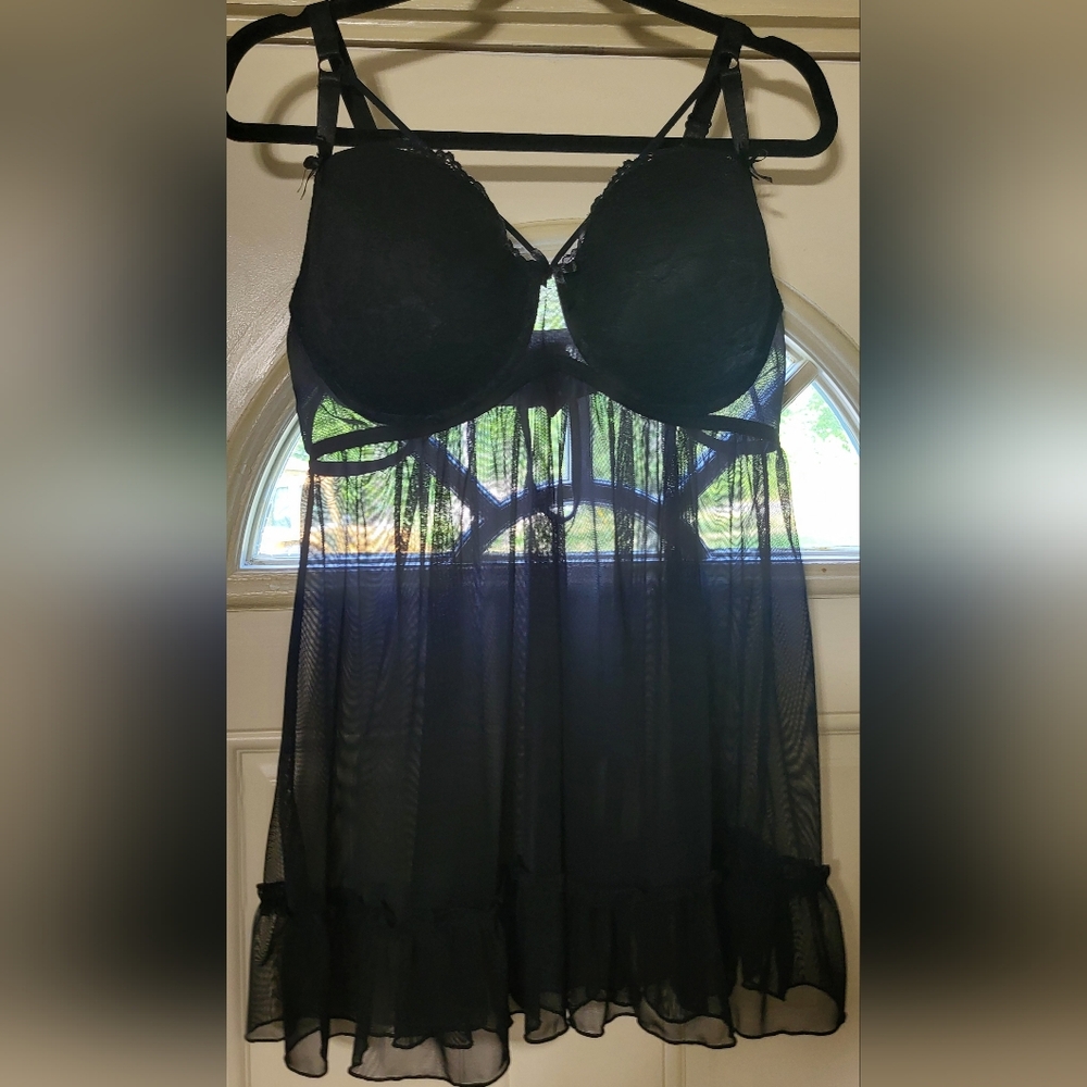 EUC Black babydoll lingerie (no panties included)